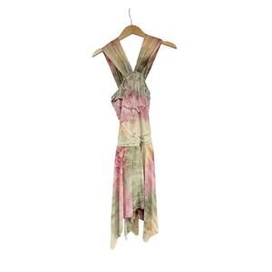 Dansco Watercolor Multicolor High Neck Lyrical Costume Sharkbite Hem Adult Large